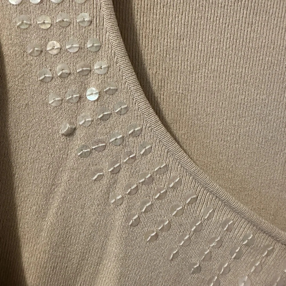 Ann Taylor  loft cardigan medium Iridescent Sequins Around Collar - Picture 4 of 5